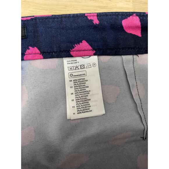 H & M women's slacks pants trousers chinos women's 14 blue navy pink fuchsia - Picture 8 of 12